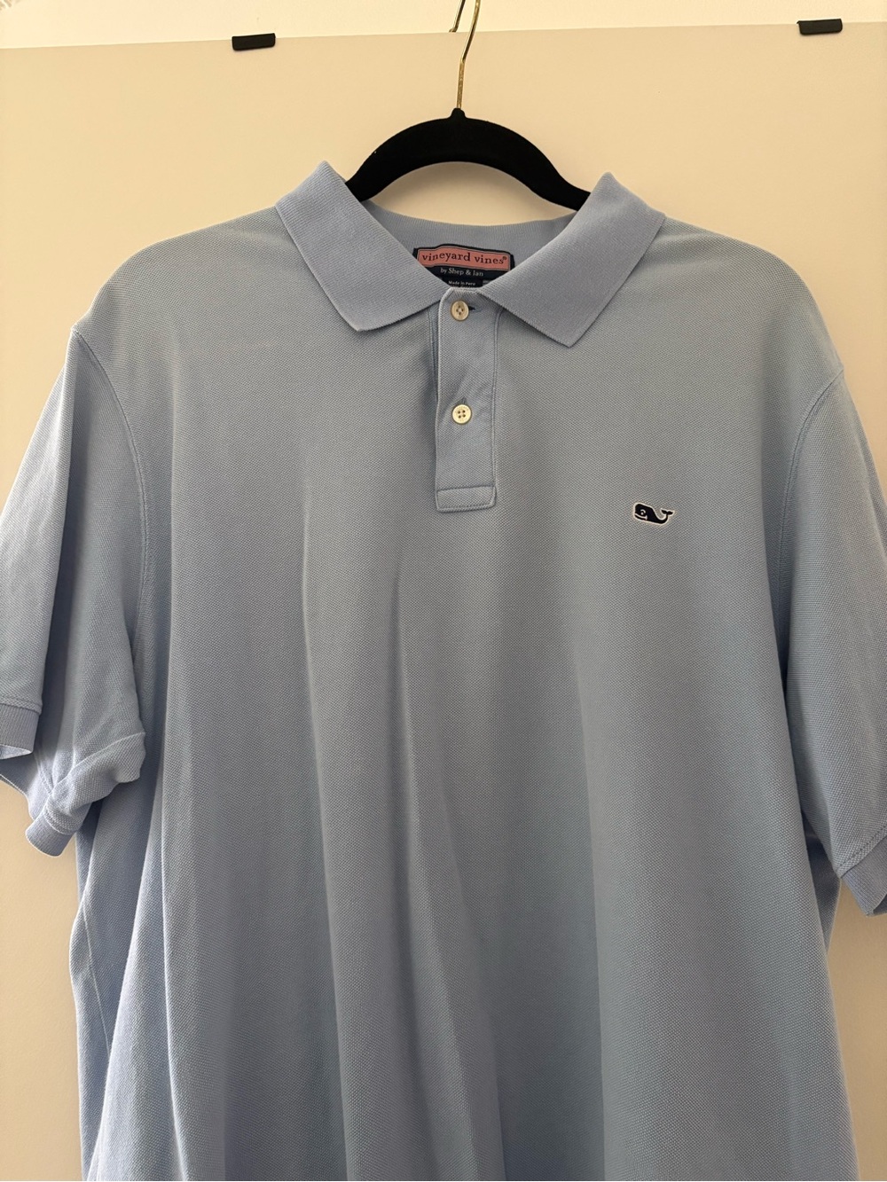 Vineyard Vines Men’s Pale Blue Whale Logo Polo Shirt